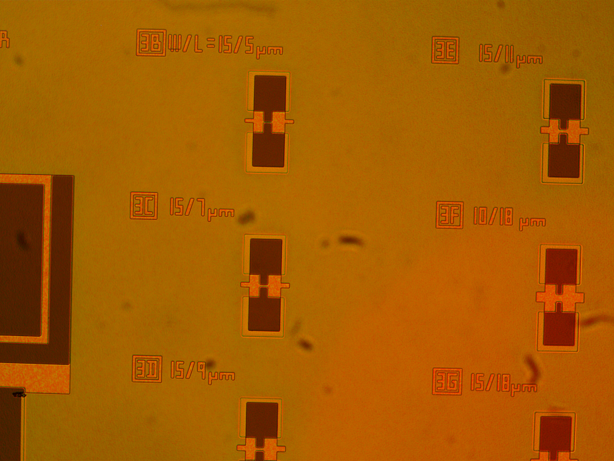 transistor wafer being analyzed